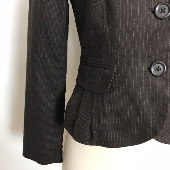 Banana Republic petite pinstripe brown blazer 0P - Picture 3 of 8